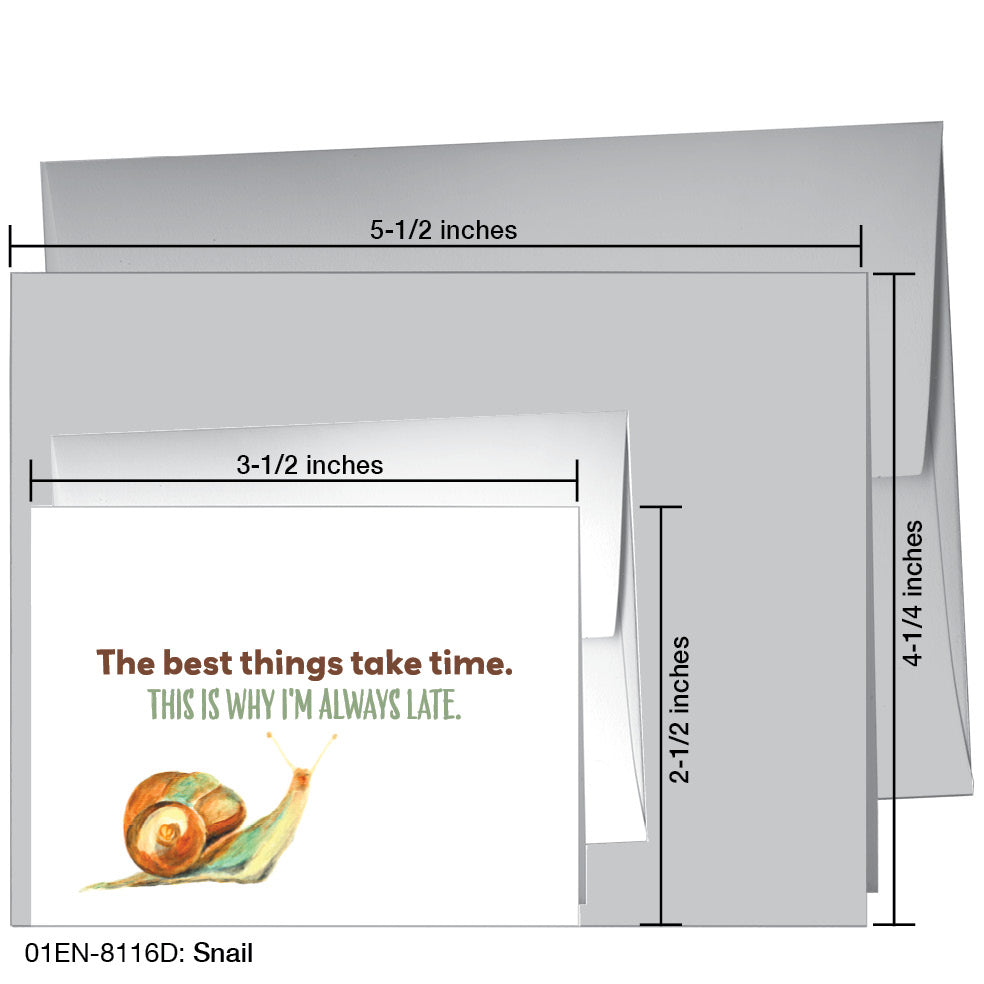 Snail, Greeting Card (8116D), Enclosure Card, www.printedcanvas.com