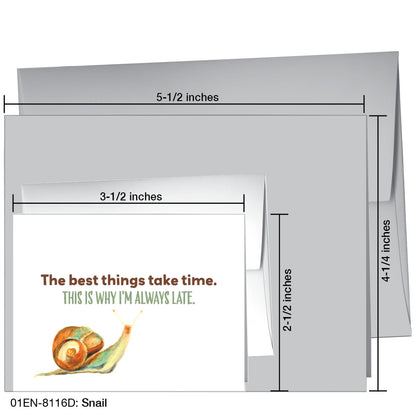 Snail, Greeting Card (8116D), Enclosure Card, www.printedcanvas.com