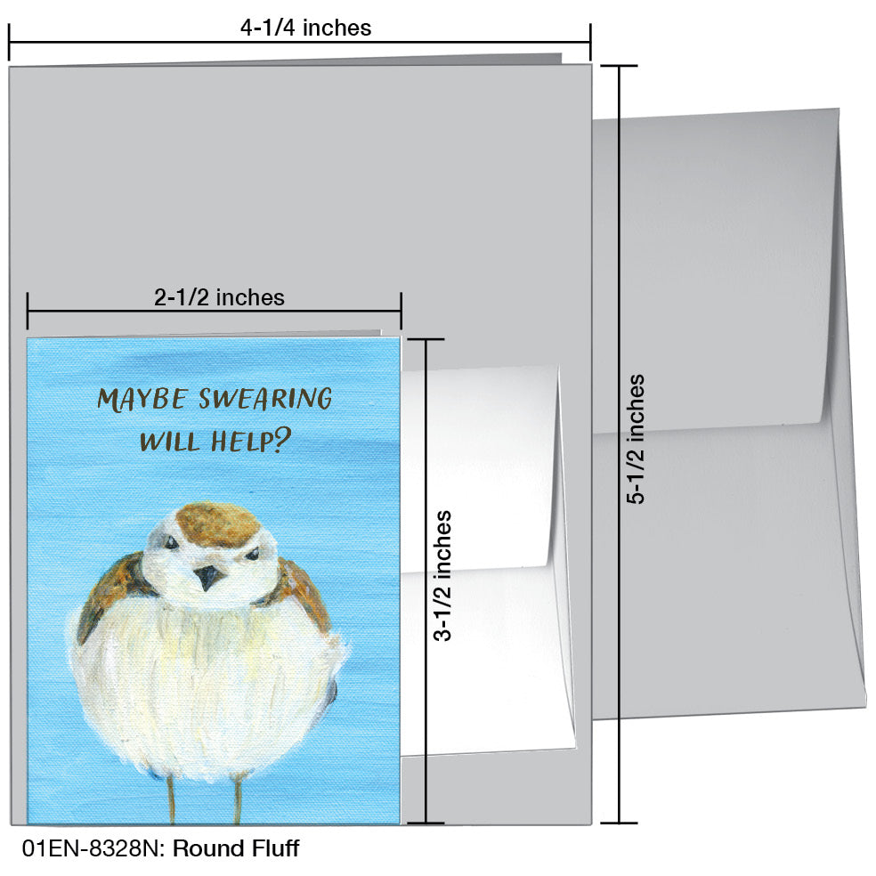 Round Fluff, Greeting Card (8328N), Enclosure, printedcanvas.com