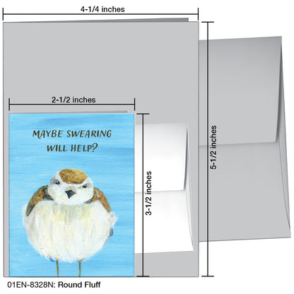 Round Fluff, Greeting Card (8328N), Enclosure, printedcanvas.com