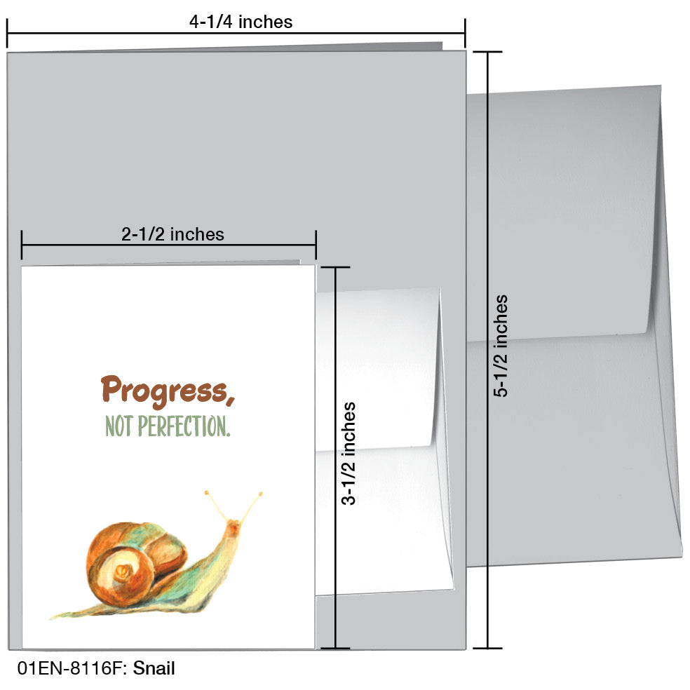 Snail, Greeting Card (8116F), Enclosure Card, www.printedcanvas.com