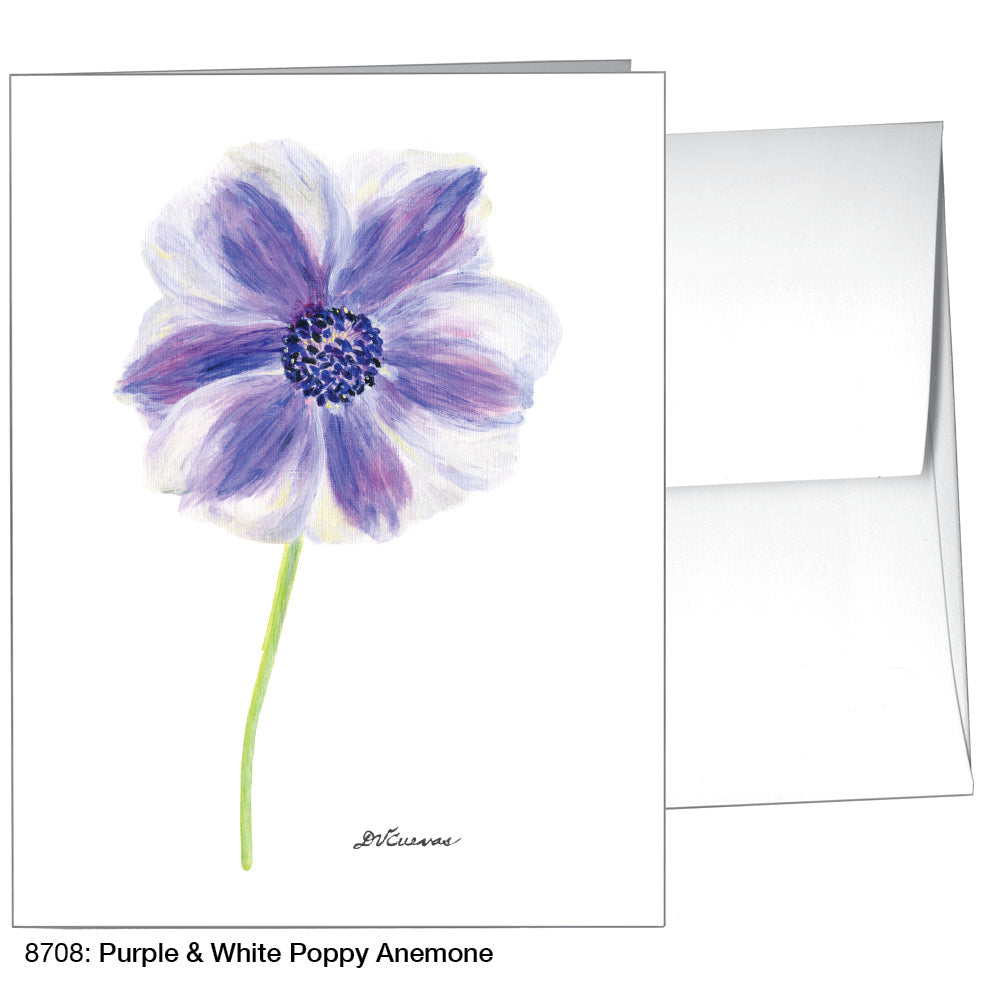 Purple & White Poppy Anemone, Greeting Card (8708), A2, printedcanvas.com