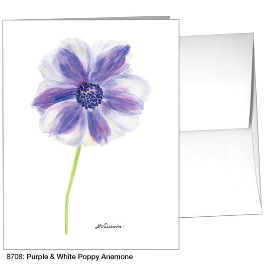 Purple & White Poppy Anemone, Greeting Card (8708D), A2 Card Front, www.printedcanvas.com
