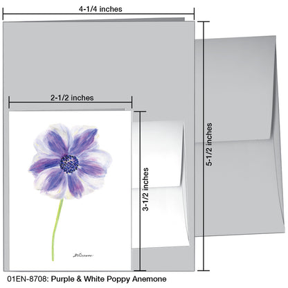 Purple & White Poppy Anemone, Greeting Card (8708), Enclosure, printedcanvas.com