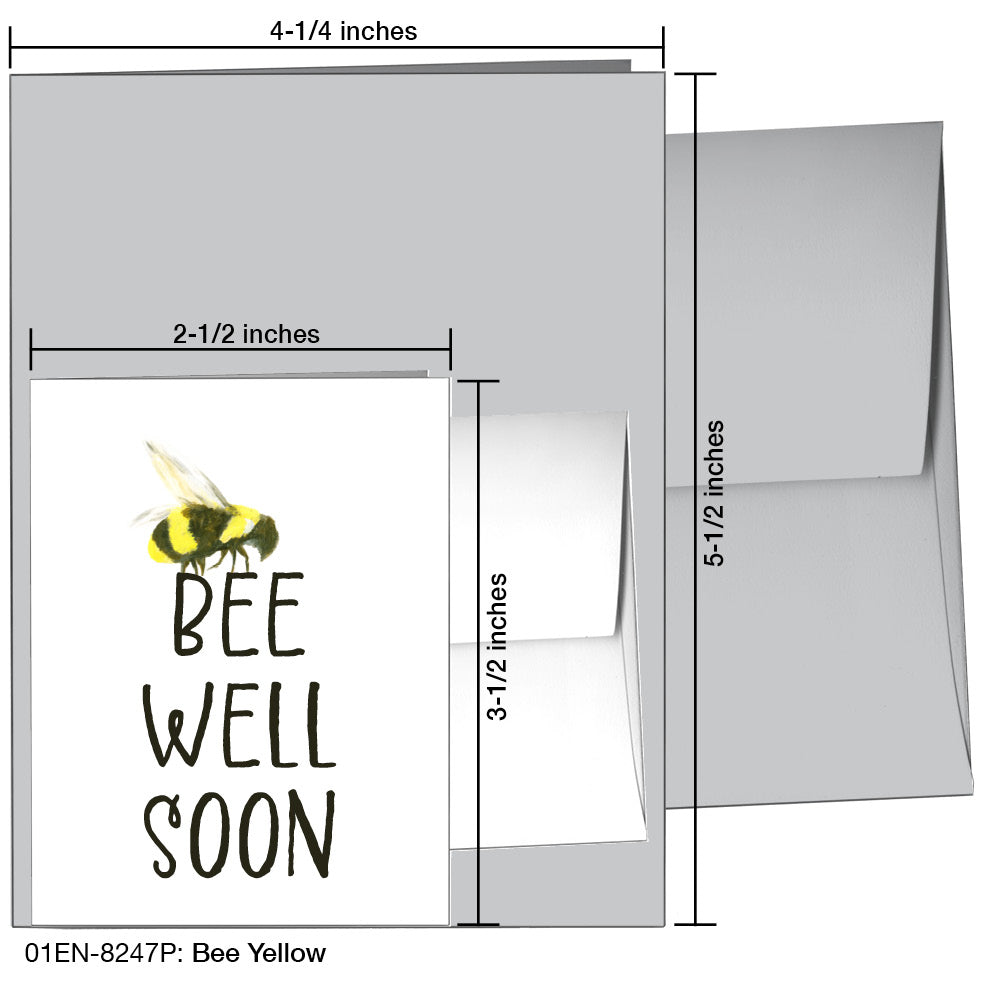 Bee Yellow, Greeting Card (8247P), Enclosure Card, www.printedcanvas.com