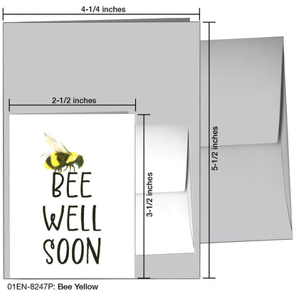 Bee Yellow, Greeting Card (8247P), Enclosure Card, www.printedcanvas.com
