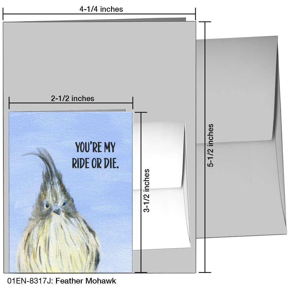 Feather Mohawk, Greeting Card (8317J), Enclosure, printedcanvas.com