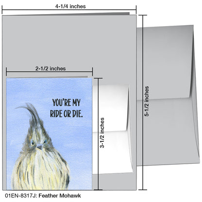 Feather Mohawk, Greeting Card (8317J), Enclosure, printedcanvas.com
