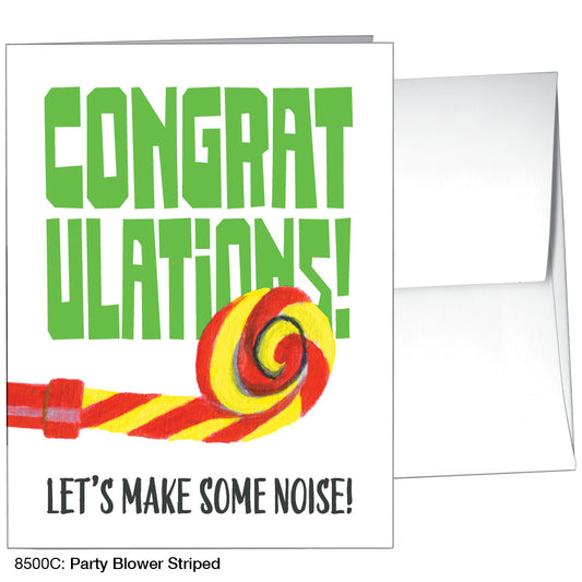 Party Blower Striped, Greeting Card (8500C), A2, printedcanvas.com