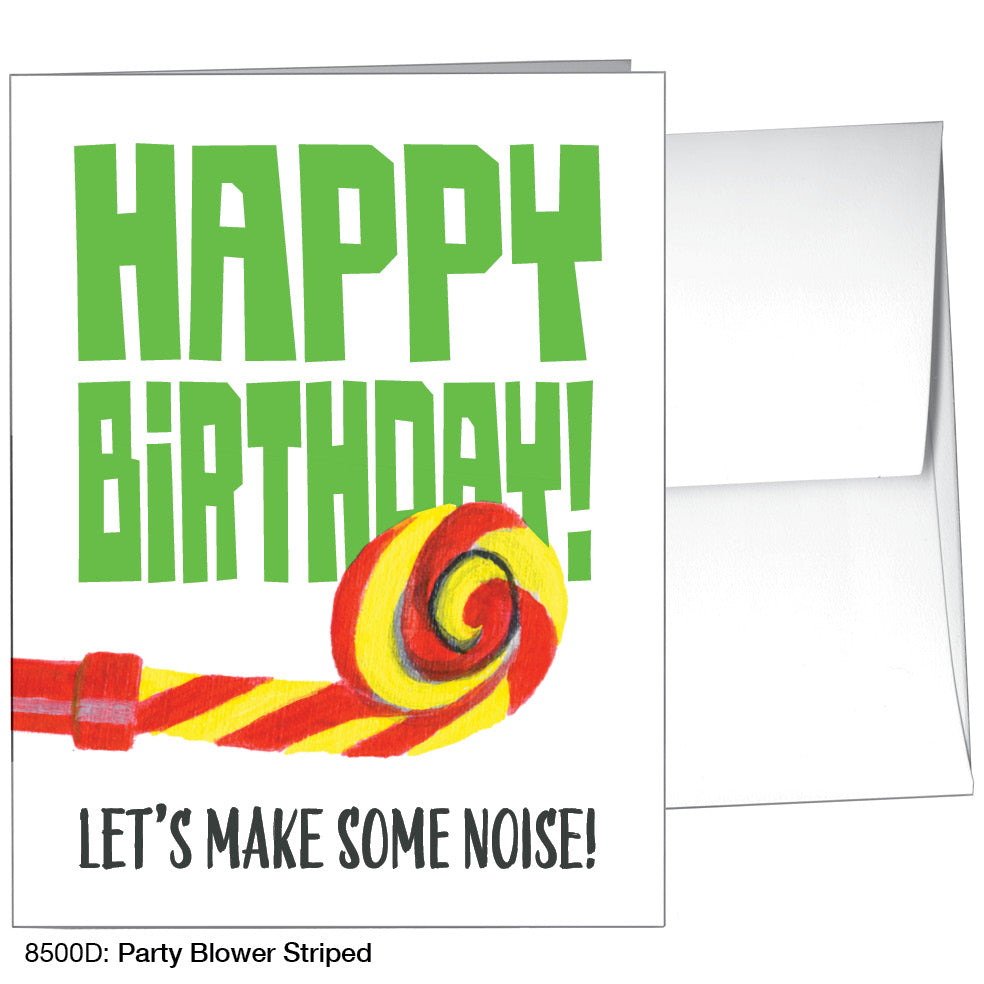 Party Blower Striped, Greeting Card (8500D), A2 Card, www.printedcanvas.com