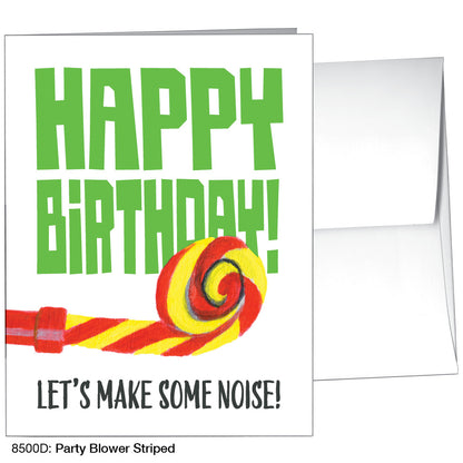 Party Blower Striped, Greeting Card (8500D), A2 Card, www.printedcanvas.com