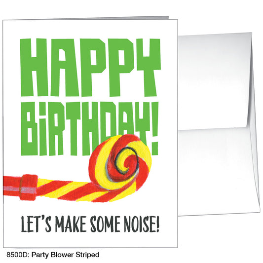 Party Blower Striped, Greeting Card (8500D), A2 Card, www.printedcanvas.com