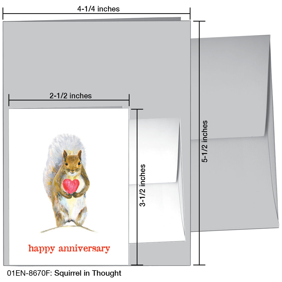 Squirrel in Thought, Greeting Card (8670F), Enclosure Card, www.printedcanvas.com