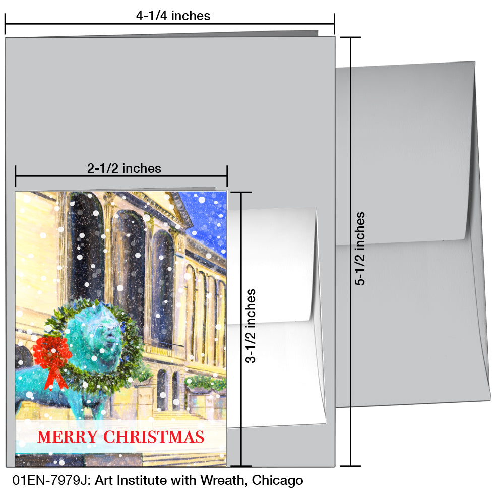 Art Institute With Wreath, Chicago, Greeting Card (7979J), Enclosure, printedcanvas.com