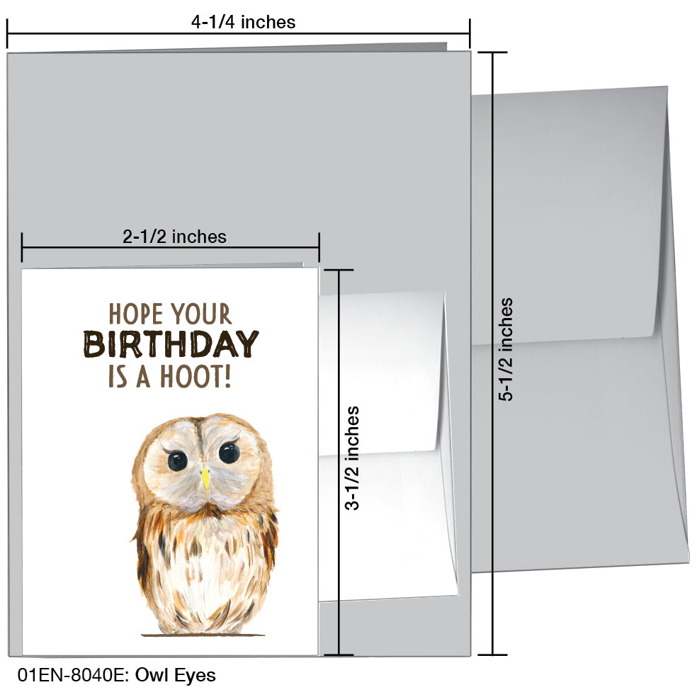 Owl Eyes, Greeting Card (8040E), Enclosure, printedcanvas.com