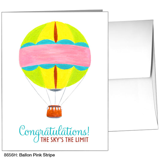 Balloon Pink Stripe, Greeting Card (8656H), A2, printedcanvas.com