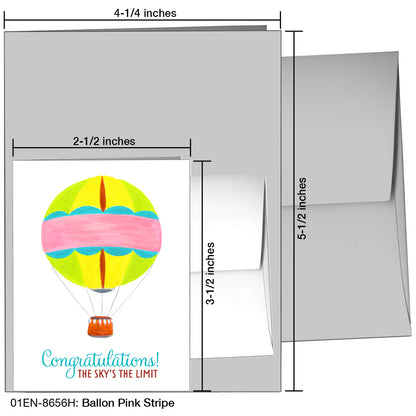 Balloon Pink Stripe, Greeting Card (8656H), Enclosure, printedcanvas.com