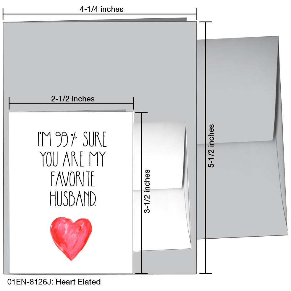 Heart Elated, Greeting Card (8126J), Enclosure Card, www.printedcanvas.com
