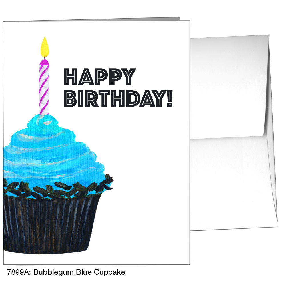Bubblegum Blue Cupcake, Greeting Card (7899A), A2, printedcanvas.com