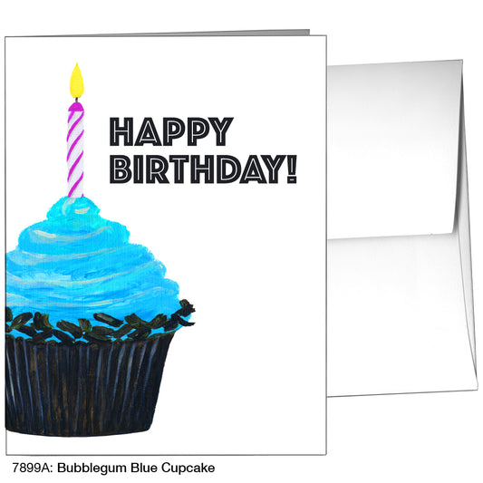 Bubblegum Blue Cupcake, Greeting Card (7899A), A2, printedcanvas.com