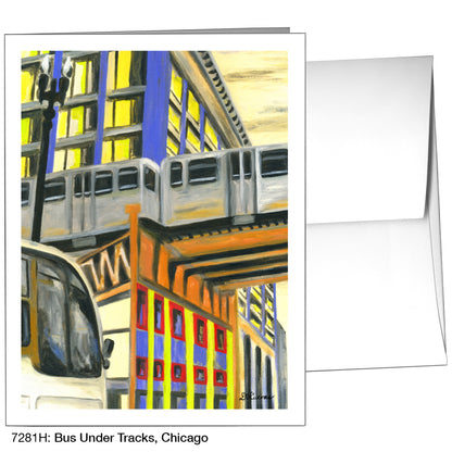 Bus Under Tracks, Chicago, Greeting Card (7281H), A2 Card, www.printedcanvas.com