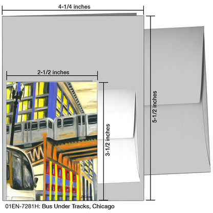 Bus Under Tracks, Chicago, Greeting Card (7281H), Enclosure, www.printedcanvas.com
