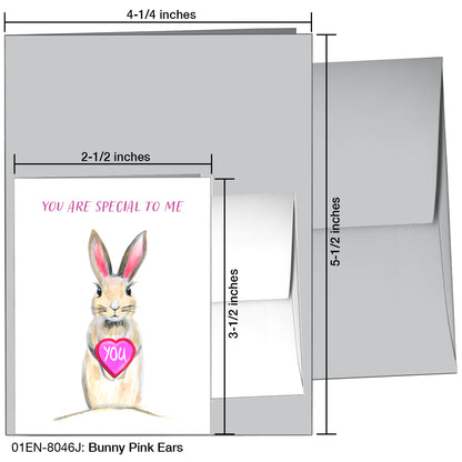 Bunny Pink Ears, Greeting Card (8046J), Enclosure, printedcanvas.com
