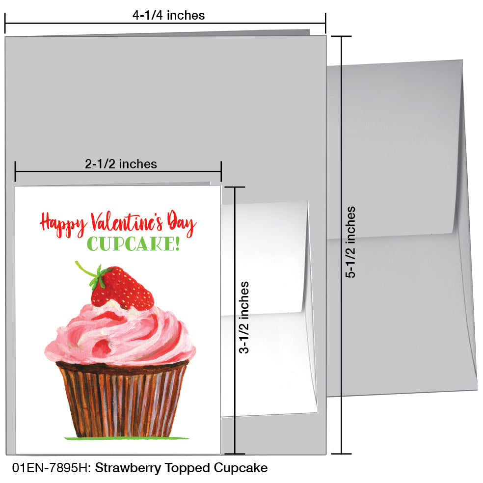 Strawberry Topped Cupcake, Greeting Card (7895H), Enclosure, printedcanvas.com