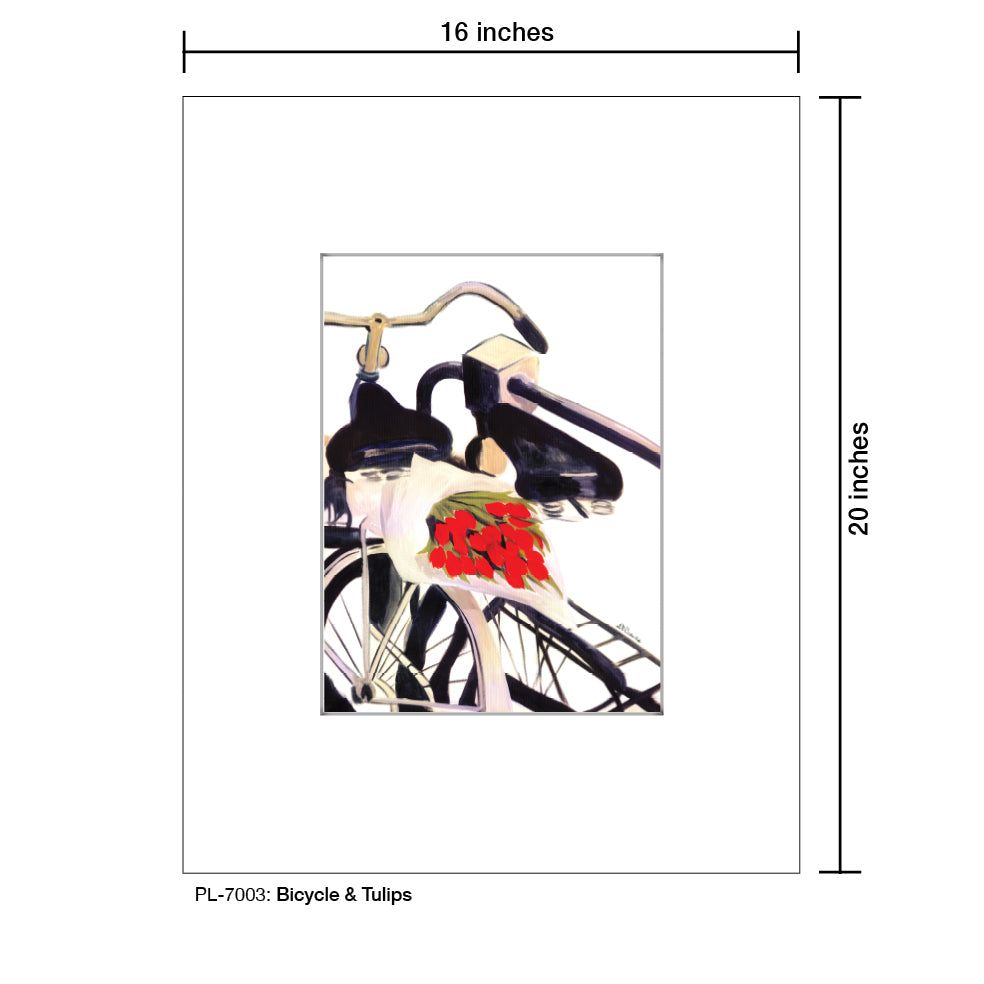 Bicycle & Tulips, Print (#7003) - Printed Canvas