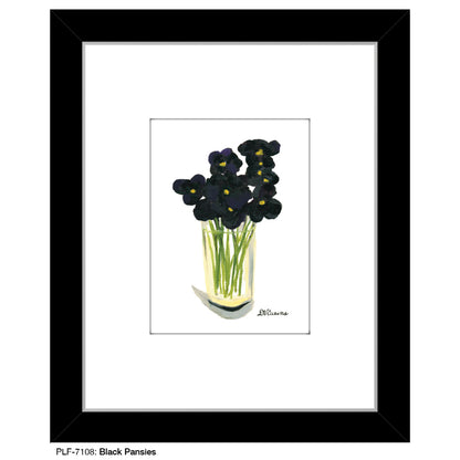 Black Pansies, Print (#7108) - Printed Canvas