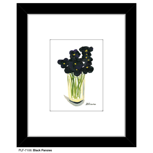 Black Pansies, Print (#7108) - Printed Canvas