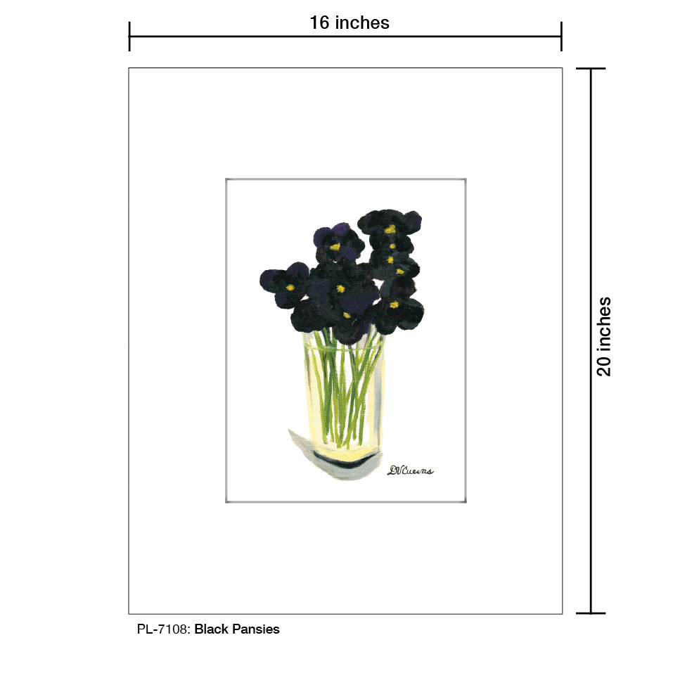Black Pansies, Print (#7108) - Printed Canvas