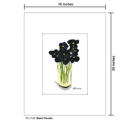 Black Pansies, Print (#7108) - Printed Canvas