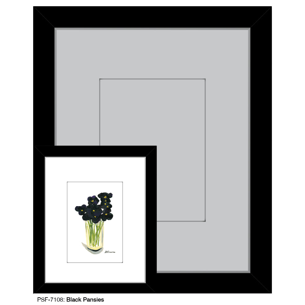 Black Pansies, Print (#7108) - Printed Canvas