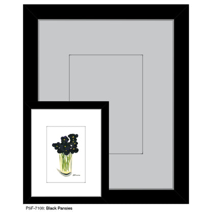Black Pansies, Print (#7108) - Printed Canvas