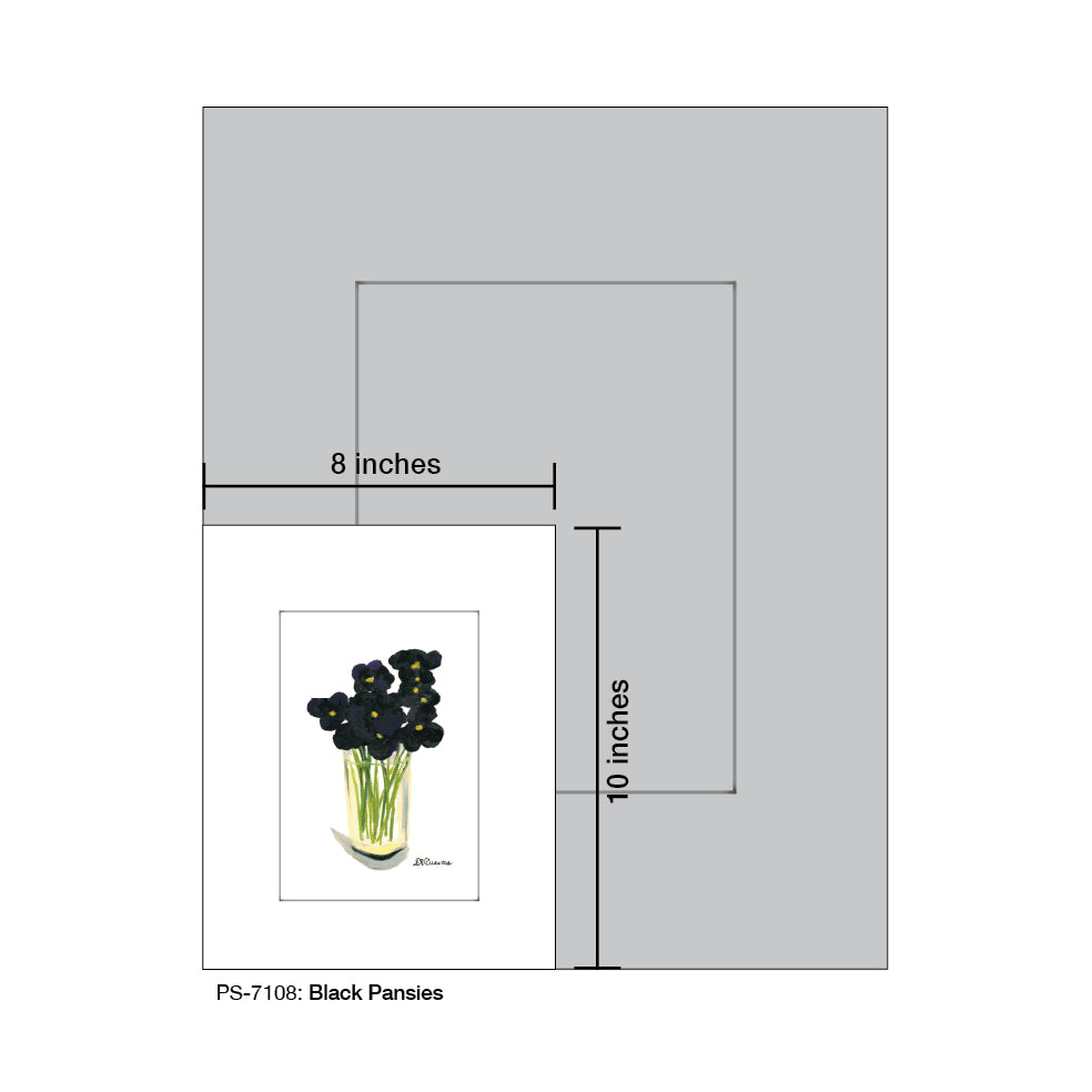 Black Pansies, Print (#7108) - Printed Canvas