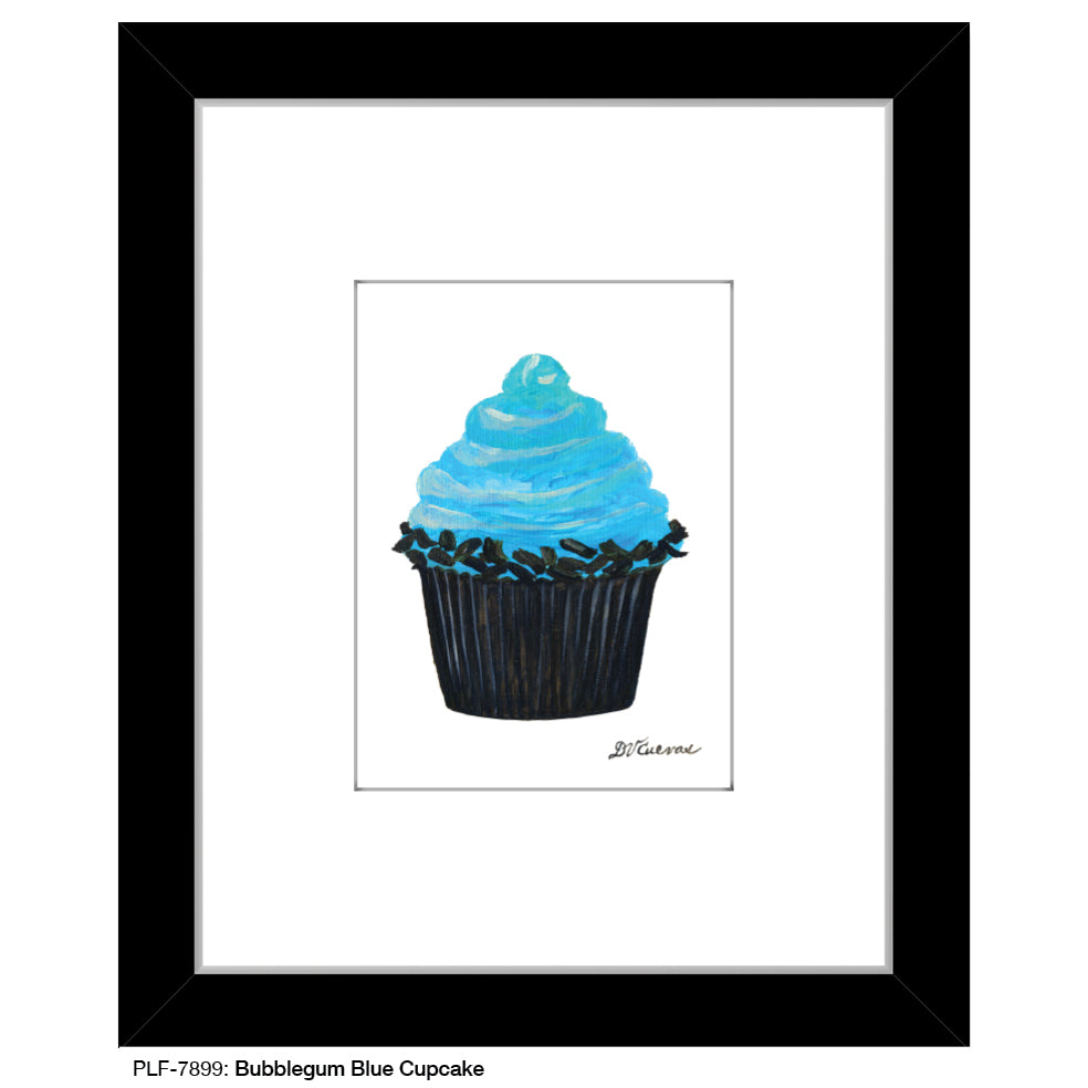Bubblegum Blue Cupcake, Print (#7899) - Printed Canvas