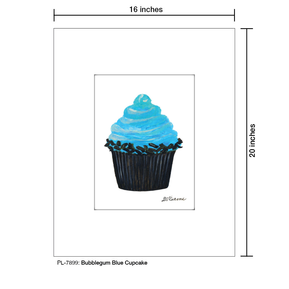 Bubblegum Blue Cupcake, Print (#7899) - Printed Canvas