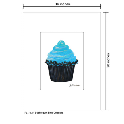 Bubblegum Blue Cupcake, Print (#7899) - Printed Canvas
