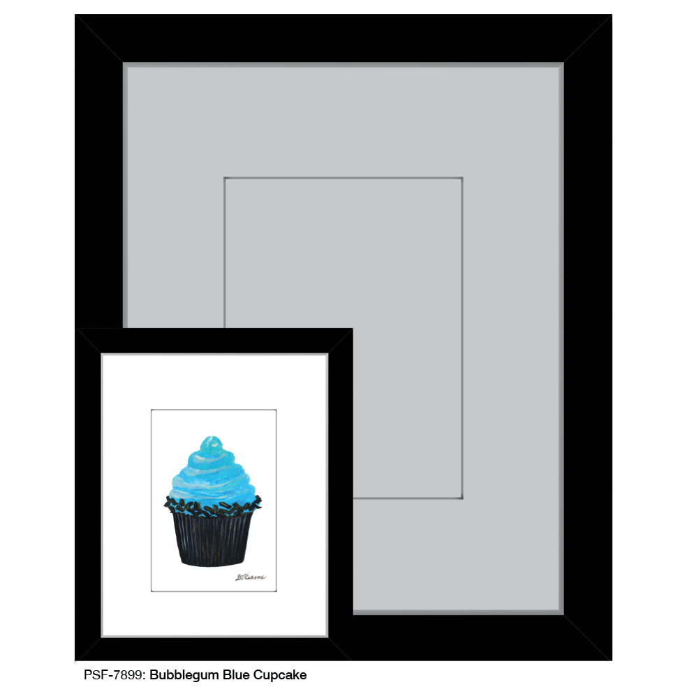 Bubblegum Blue Cupcake, Print (#7899) - Printed Canvas
