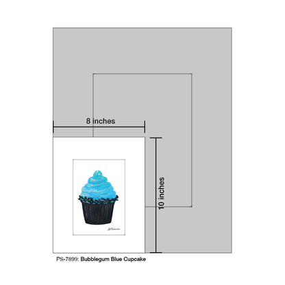 Bubblegum Blue Cupcake, Print (#7899) - Printed Canvas
