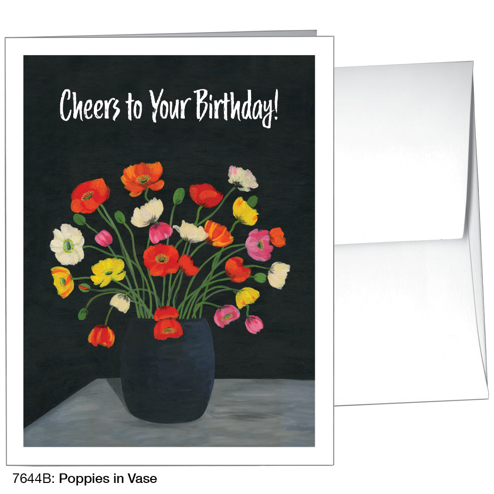 Poppies In Vase, Greeting Card (7644B), A2, printedcanvas.com