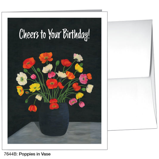 Poppies In Vase, Greeting Card (7644B), A2, printedcanvas.com