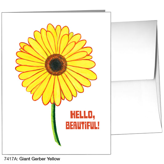 Giant Gerber Yellow, Greeting Card (7417A), A2, printedcanvas.com