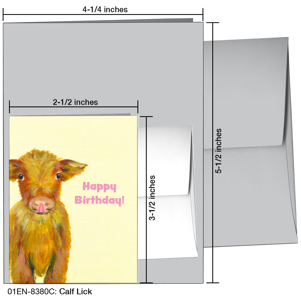 Calf Lick, Greeting Card (8380C), Enclosure, printedcanvas.com