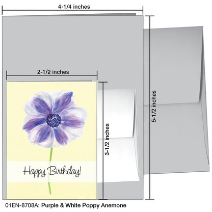Purple & White Poppy Anemone, Greeting Card (8708A), Enclosure, printedcanvas.com
