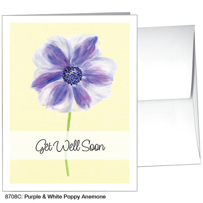 Purple & White Poppy Anemone, Greeting Card (8708C), A2 Card Front, www.printedcanvas.com