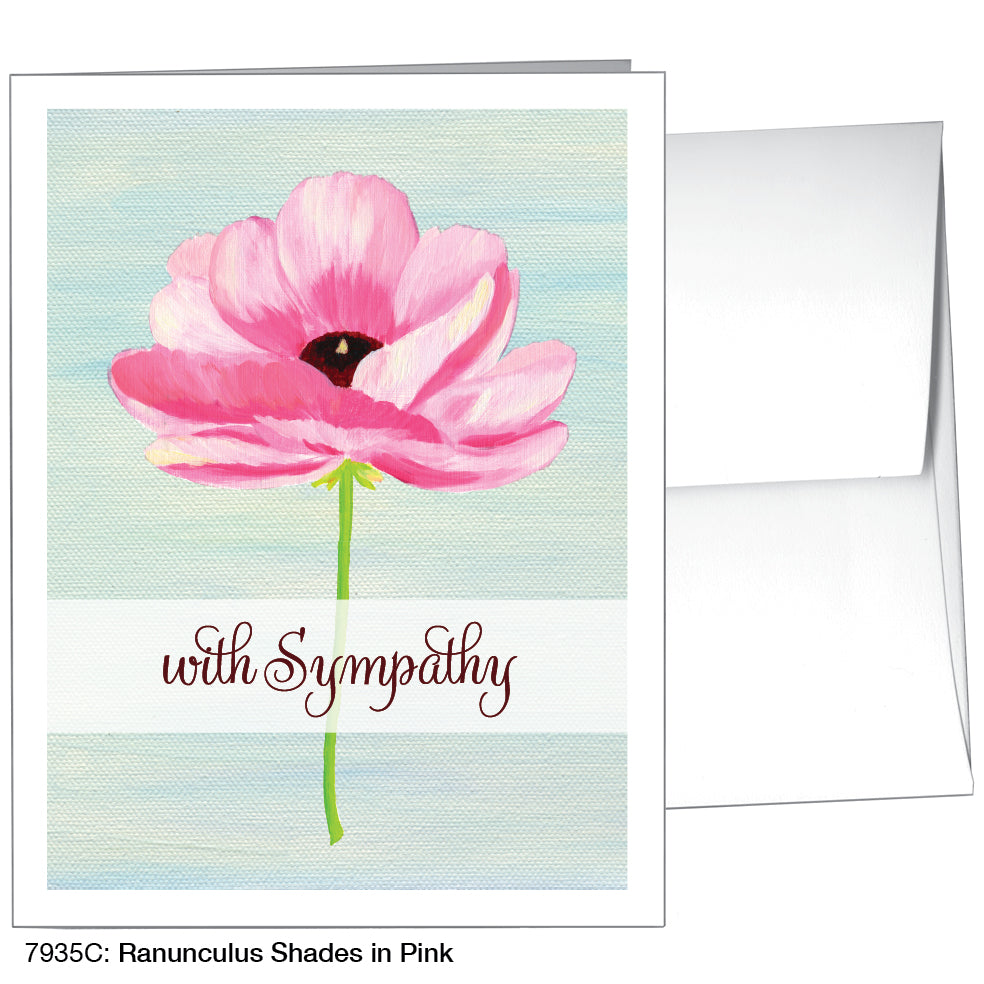 Ranunculus Shades In Pink, Greeting Card (7935C), A2, printedcanvas.com