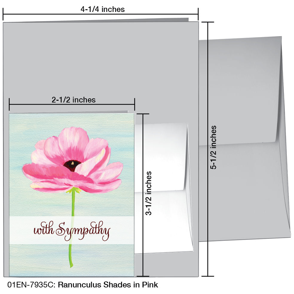 Ranunculus Shades In Pink, Greeting Card (7935C), Enclosure, printedcanvas.com