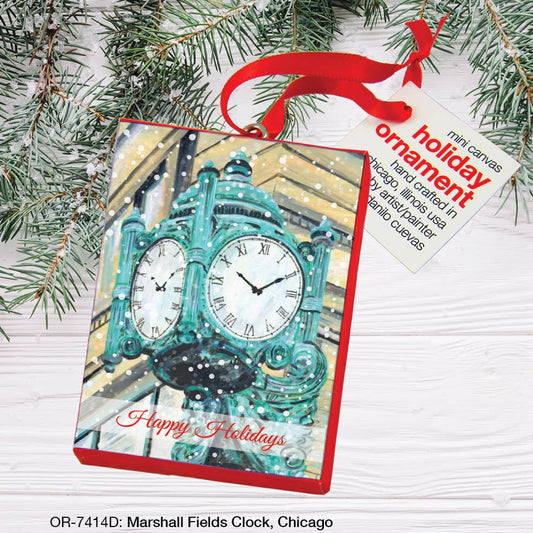 Marshall Fields Clock, Chicago, Ornament (OR-7414D), Front, printedcanvas.com